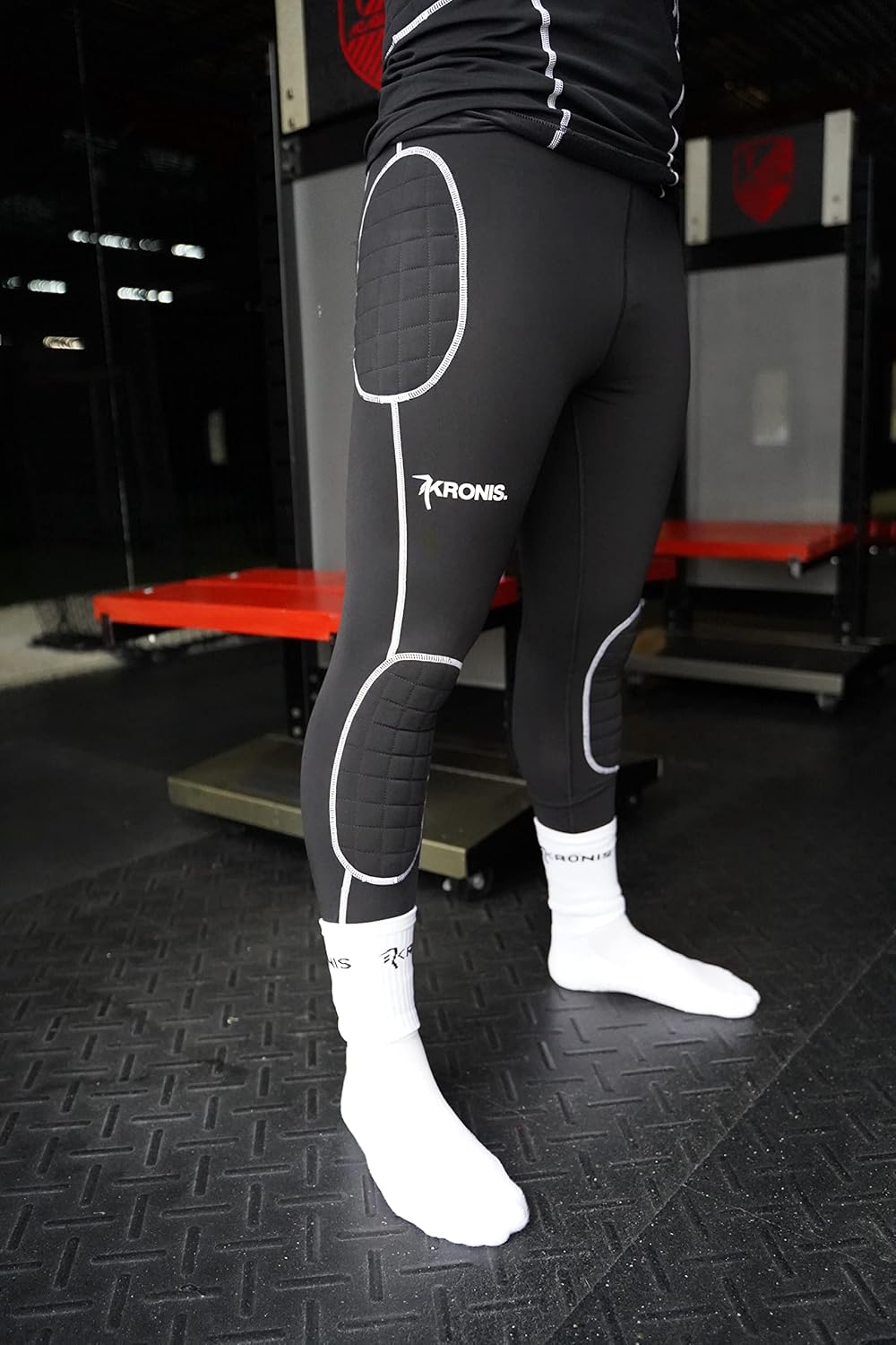 KRONIS Professional Goalkeeper Injury Prevention/Protection Gear |White/Black |Size XXS - XL| Adult & Youth|Designed with Padding for Top Safety