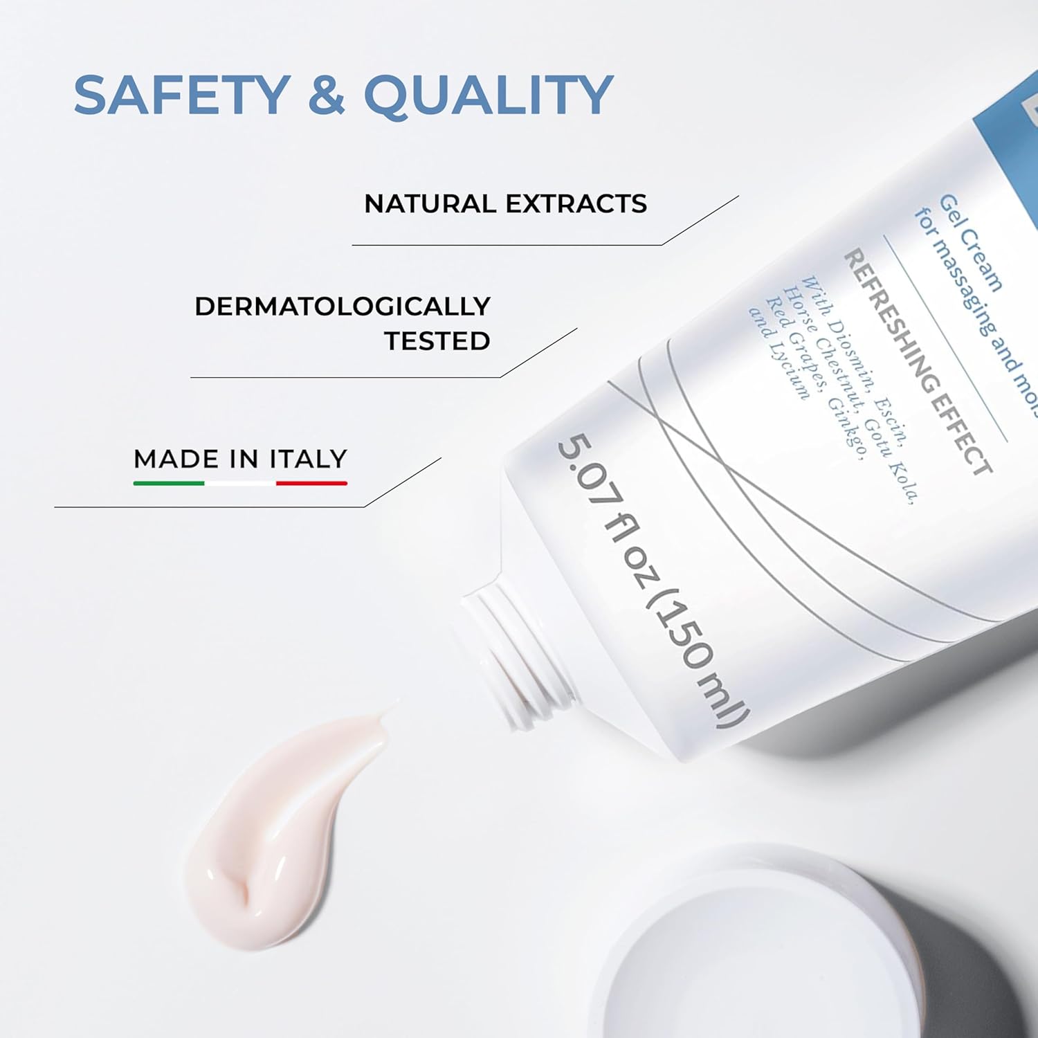 Dulàc - Diosmin Legs 5.07 Fl Oz - Varicose Veins Treatment for Legs, Gel Cream for Circulation and Spider Veins, Cooling Effect Diosmin and Horse Chestnut Cream for Leg Swelling Relief - Image 5