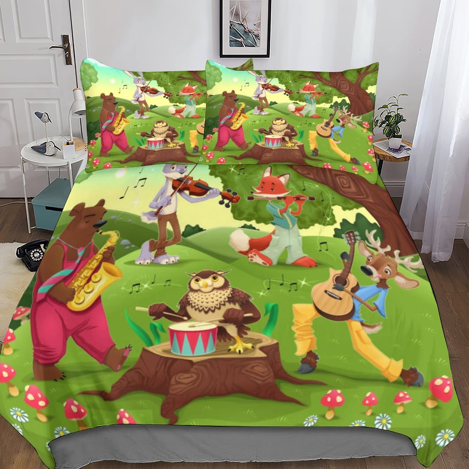 Parure de lit 3D dessin animé pour chambre d'enfant et ado housse de couette double