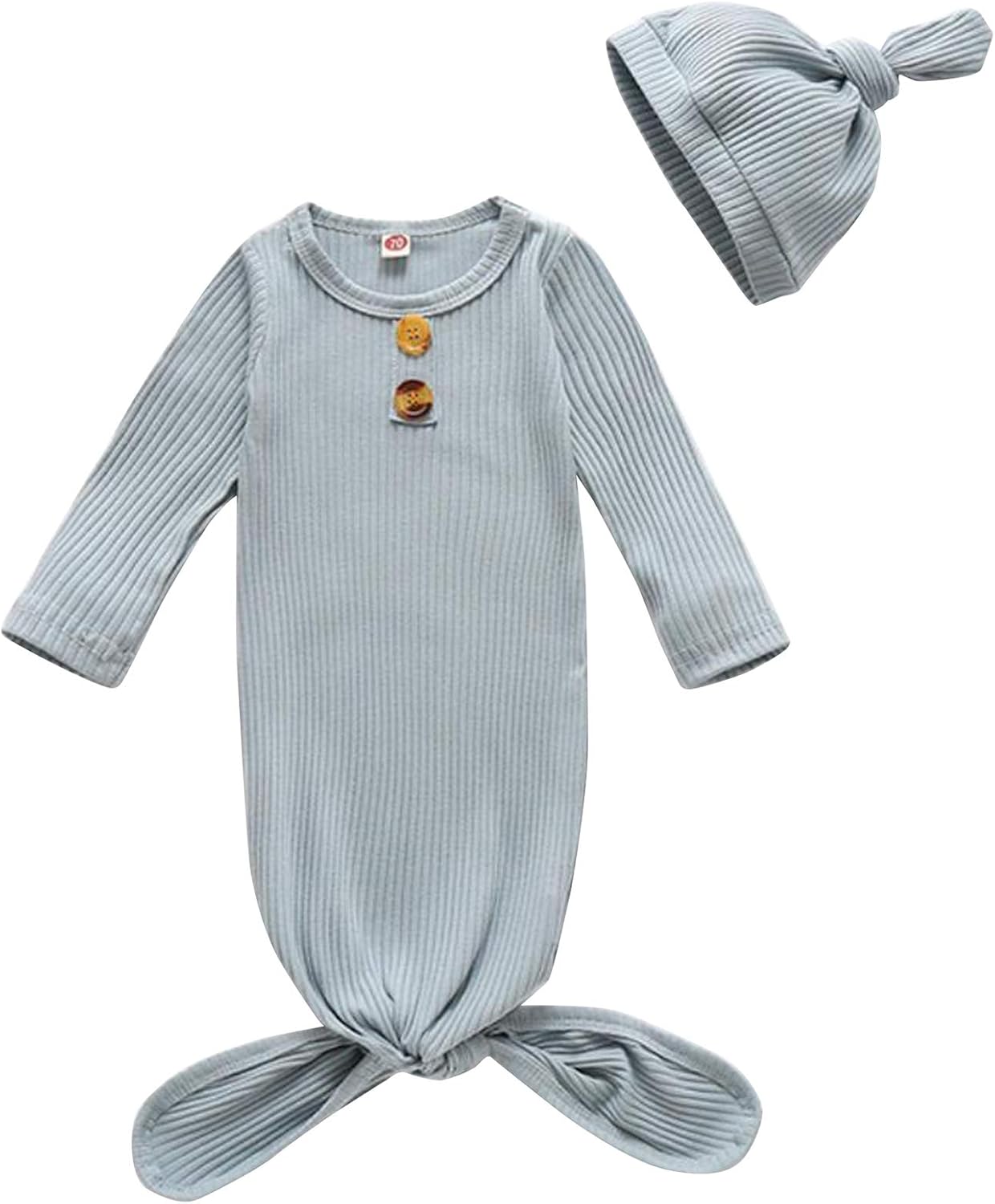 Newborn Baby Nightgown Coming Home Outfits Long Sleeve Sleeping Bags Pajama Set Swaddle Blanket Sleepwear