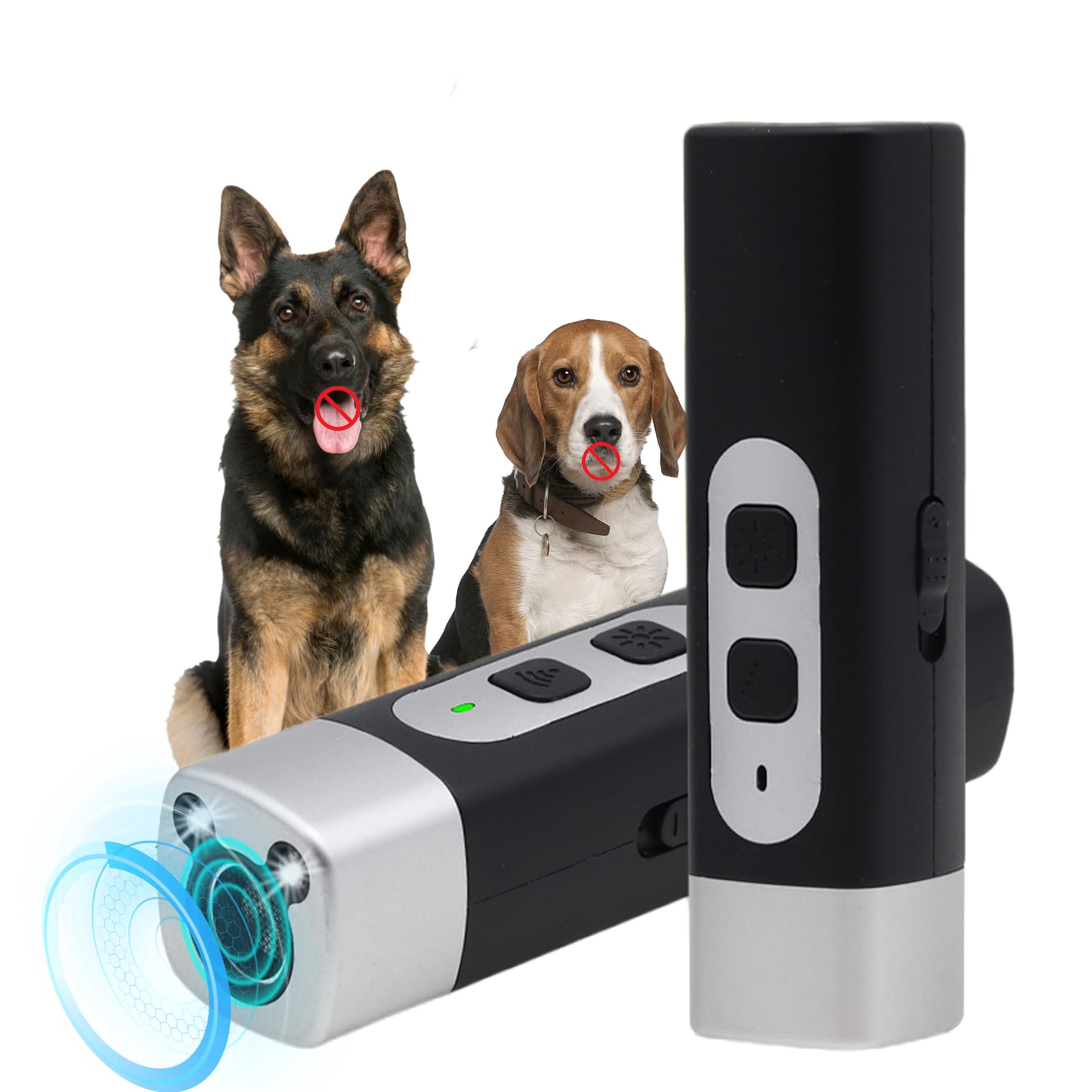 Anti Barking Device for Dogs, 2025 New Dog Bark Deterrent Device with HD Display and LED Flashlight, Stop Bad Behavior Without Yelling or Swatting (2PCS-Black)