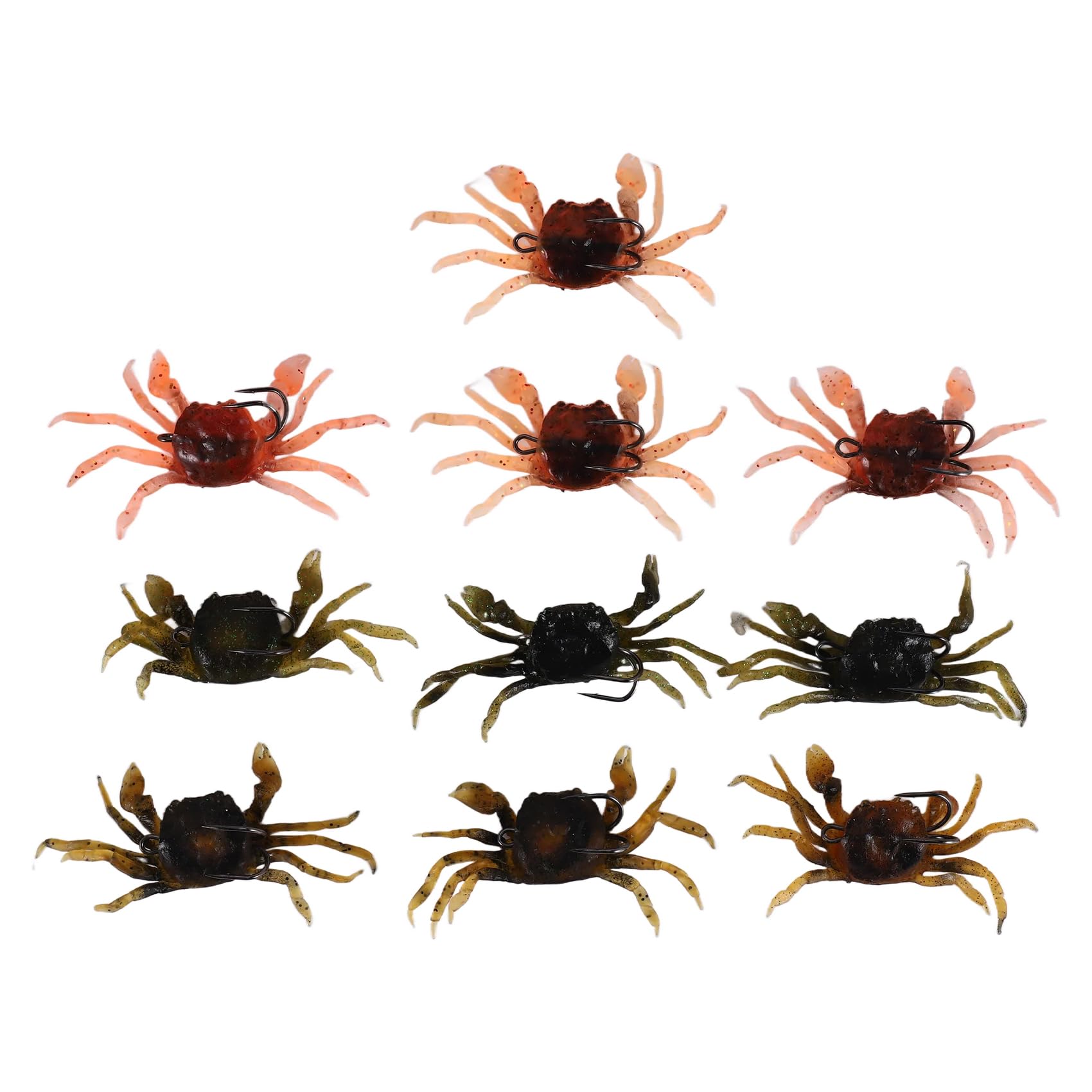 10 Pezzi Serie Esca di Granchio, Esche morbide di Granchio di Simulazione 3D con Gancio appuntito, Fibbia Esca di Pesce di Mare, Strumenti di Pesca del Mare