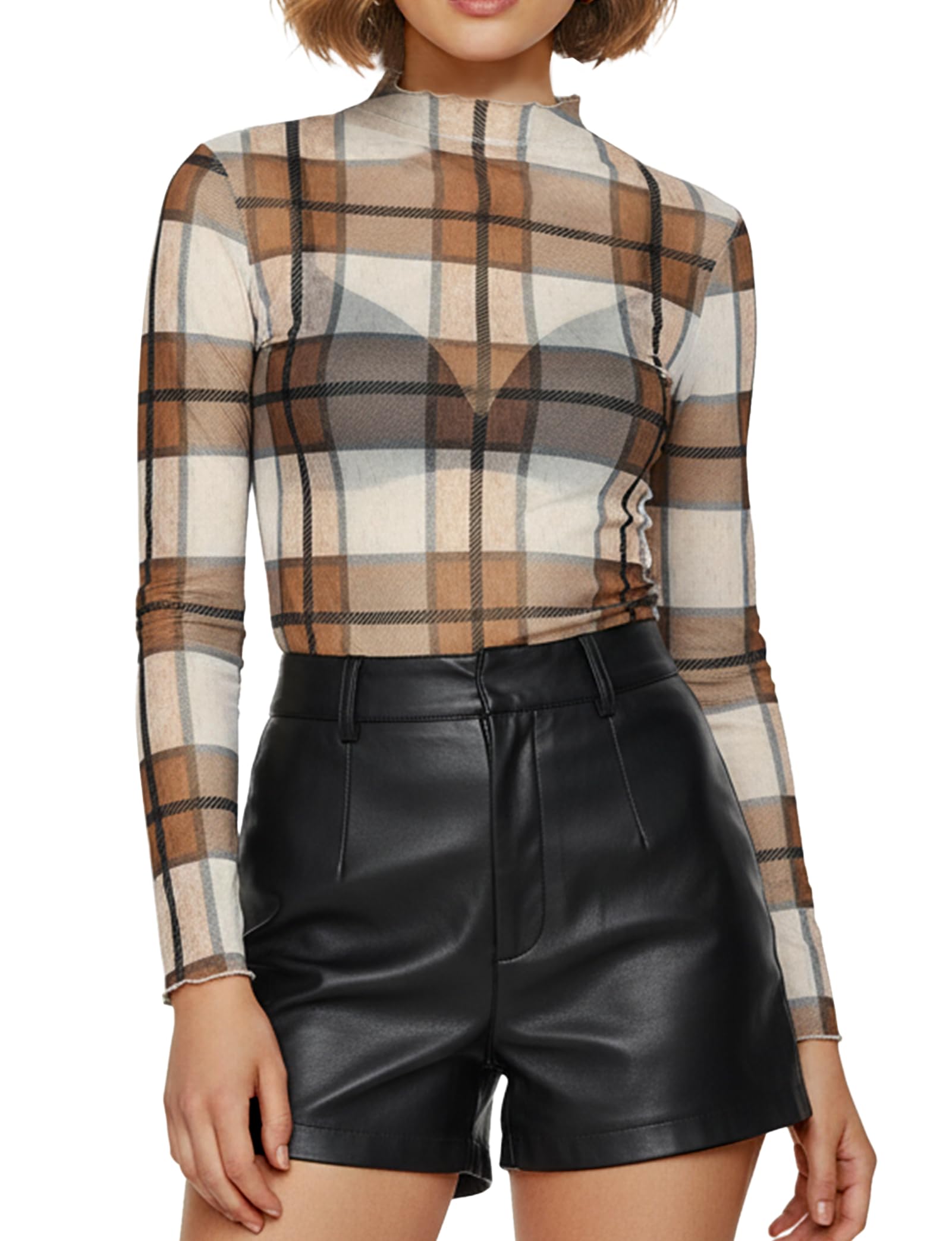 Buauty Sheer Tops for Women,Mesh Fishnet Tops Plus Size,Stylish and Sensational Mesh Blouses for Fashion-Forward Ladies