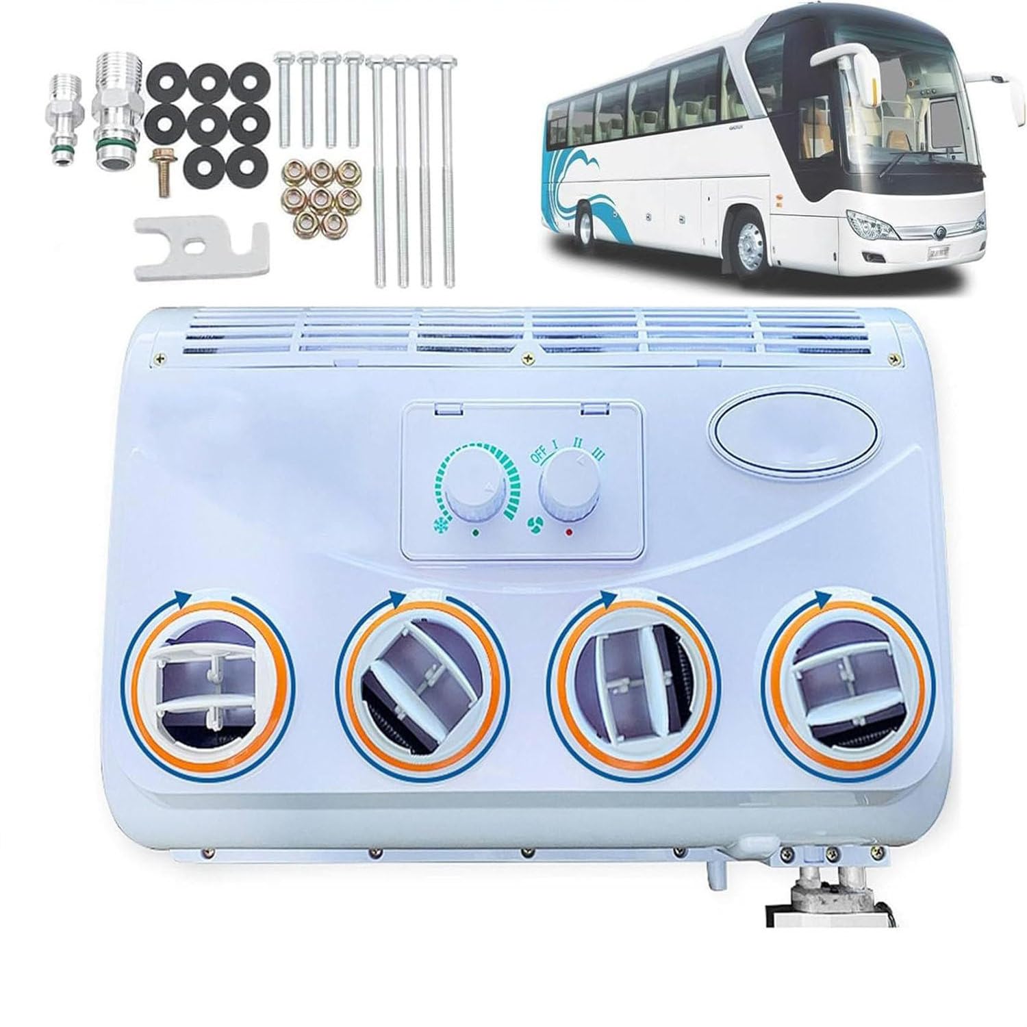 Samochodowy elektryczny klimatyzator dachowy do samochodu kempingowego, powietrze na dachu, moduł klimatyzacji dachowej 12 V/24 V, koparka samochodowa RV Pojazd inżynieryjny,12V