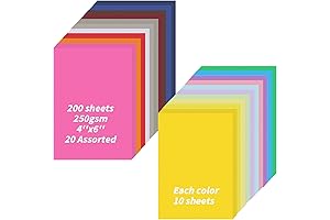 4x6 Cardstock, 200 Pack Colorful Thick Paper