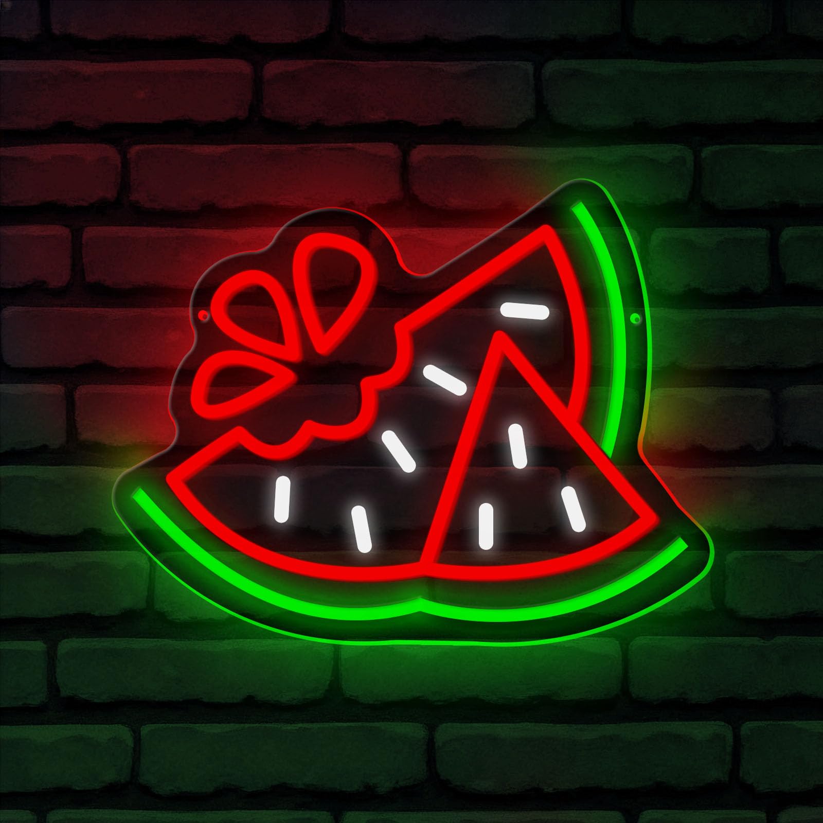 Watermelon Neon Wall Art Fruit Shaped Acrylic LED Light USB Powered Watermelon Sign for Decorating Living Room Dessert Shop Friend Gatherings Creative Gift for Friends and Children (10.62"*13.78")