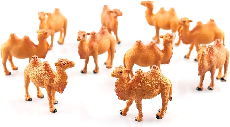 X Hot Popcorn 10 Pcs Camel Figurine, Mini Camels, Plastic Camels Figurines | Model Statue, Animal Table Desktop Figurine, Cake Toppers, Home Decor