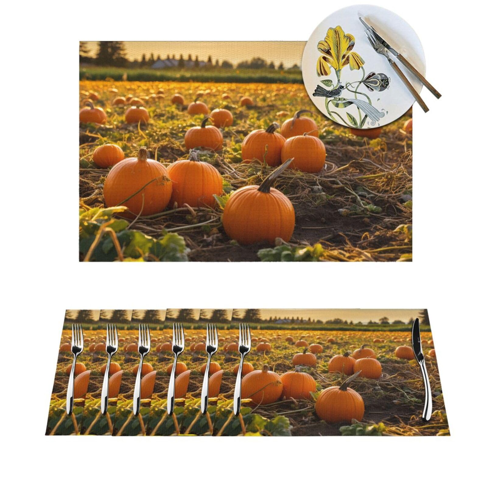 Sets de table citrouilles cuisine et maison lavables antidérapants