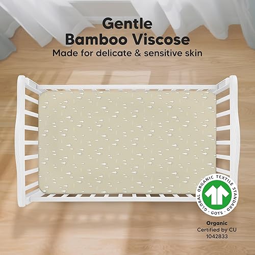 Vista 236 de KeaBabies - Juego de 2 sábanas orgánicas, unisex, suaves, 52 x 28 pulgadas, diseño neutro, de algodón jersey transpirable, con estampados adorables