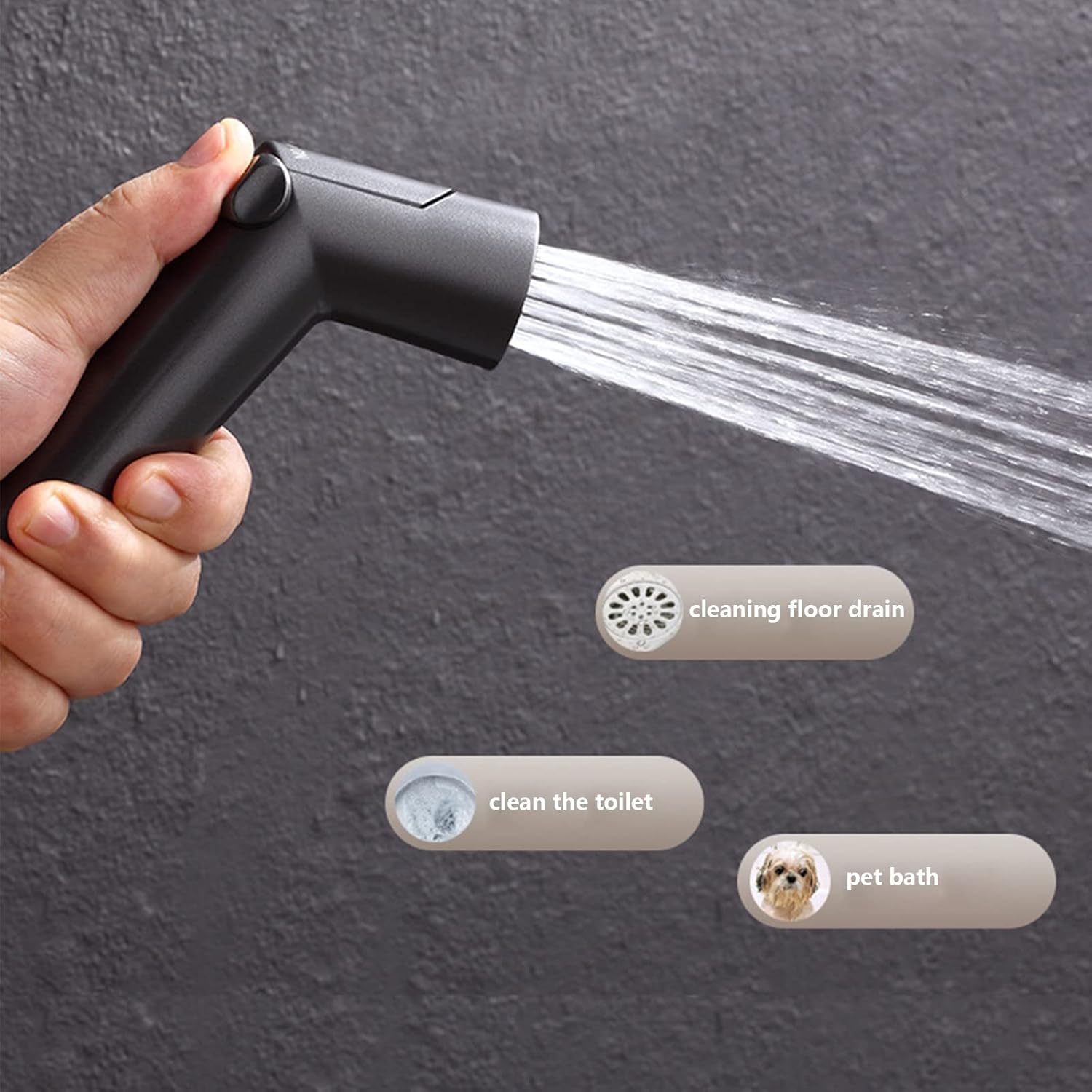 Shower Faucet Set Gray Shower System Digital Display Thermostatic Bathroom Shower Fixture with Rain Shower Head and Handheld Spray Brass Bathtub Faucet with Bidet Spray