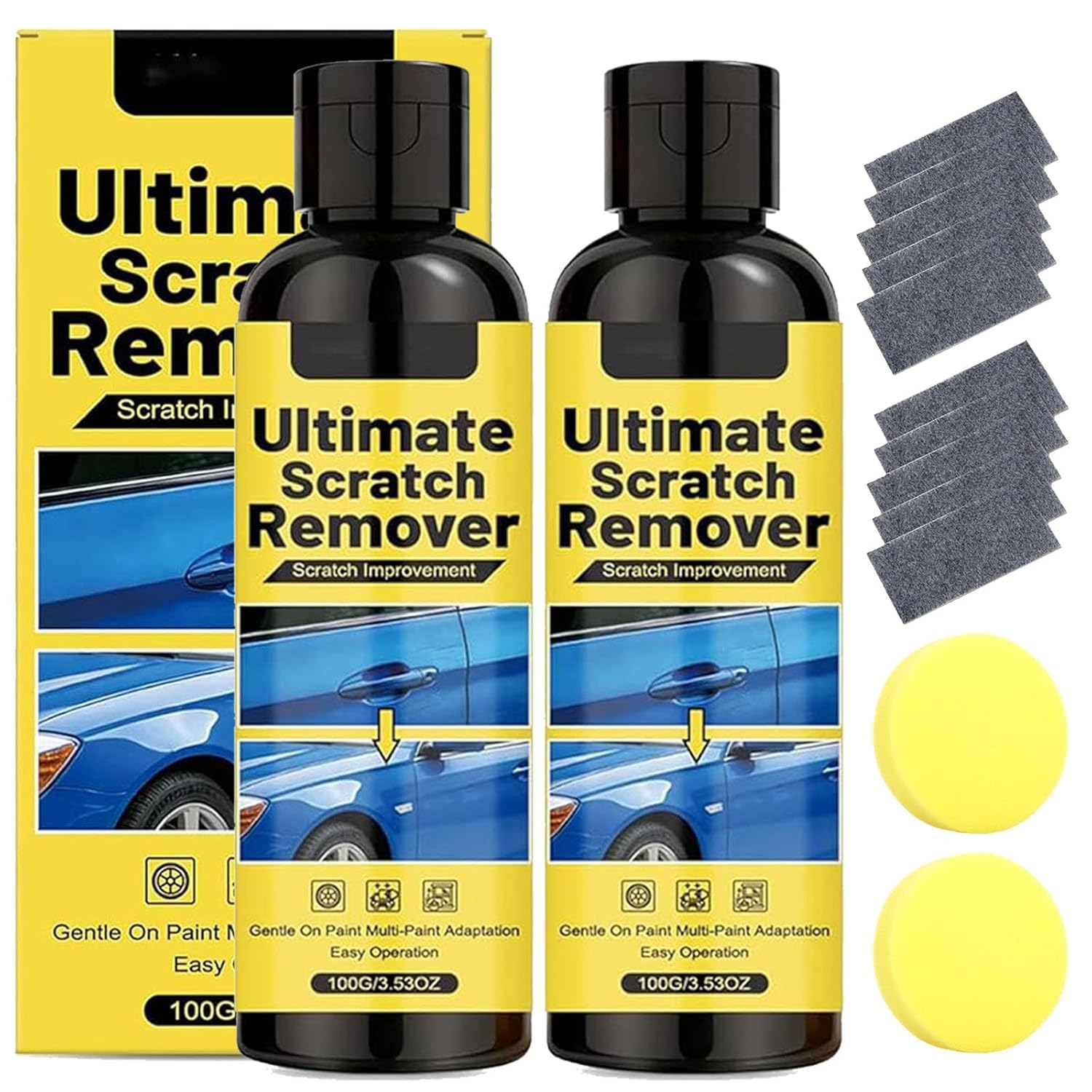 2Stück Nanopolix Kratzerentferner,Nanopolix Ultimate Scratch Remover,beseitigt alle Autokratzer in 60 Sekunden für alle Autos,schnelle Reparatur von Kratzern und Wiederherstellung des Glanzes