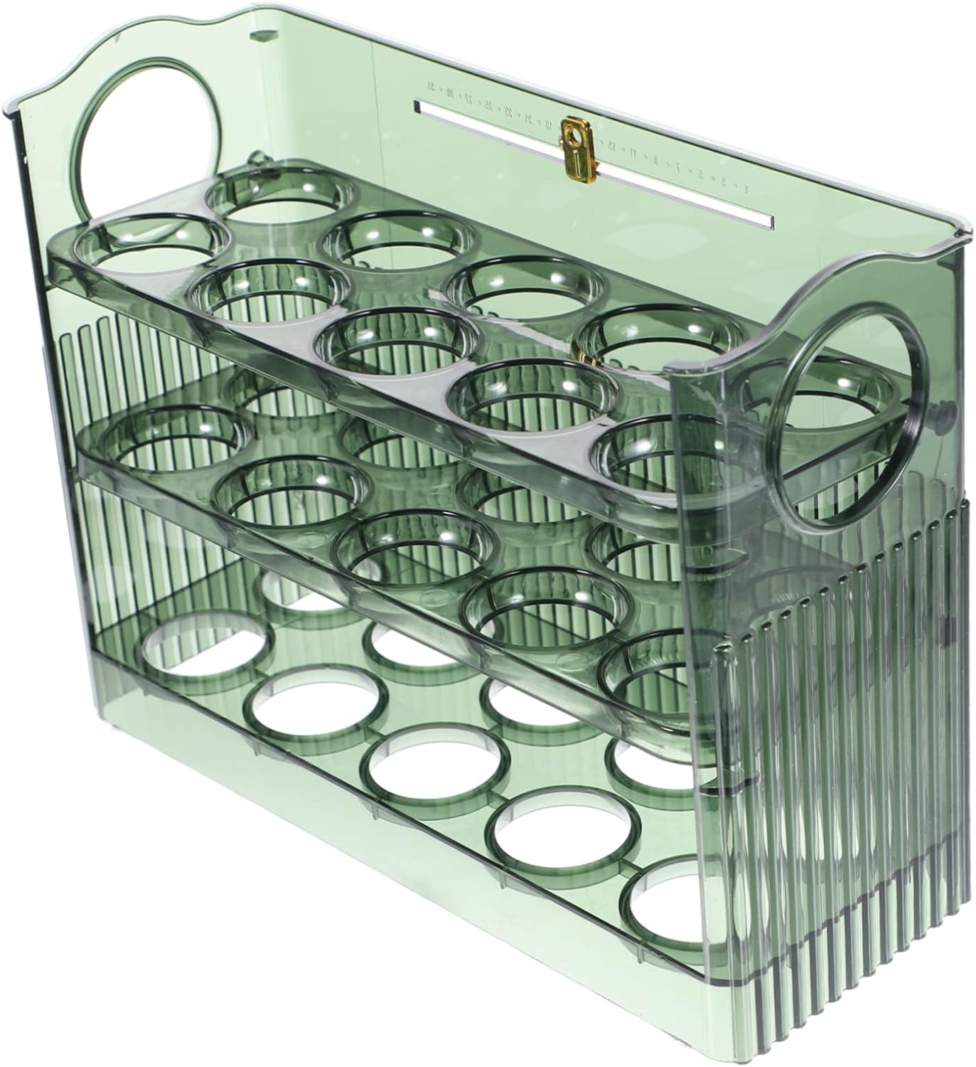 Egg Holder for Refrigerator Egg Storage Container Capacity Egg Organizer with Vertical Design for Kitchen Home Restaurant Use Transparent