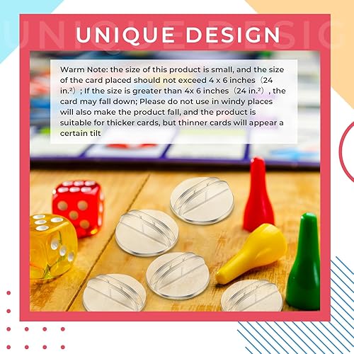 Miniatura 3 de Yinkin 50 soportes para tarjetas de plástico para colocar tarjetas, bases en miniatura de papel, clips de tablero de papel transparente para números