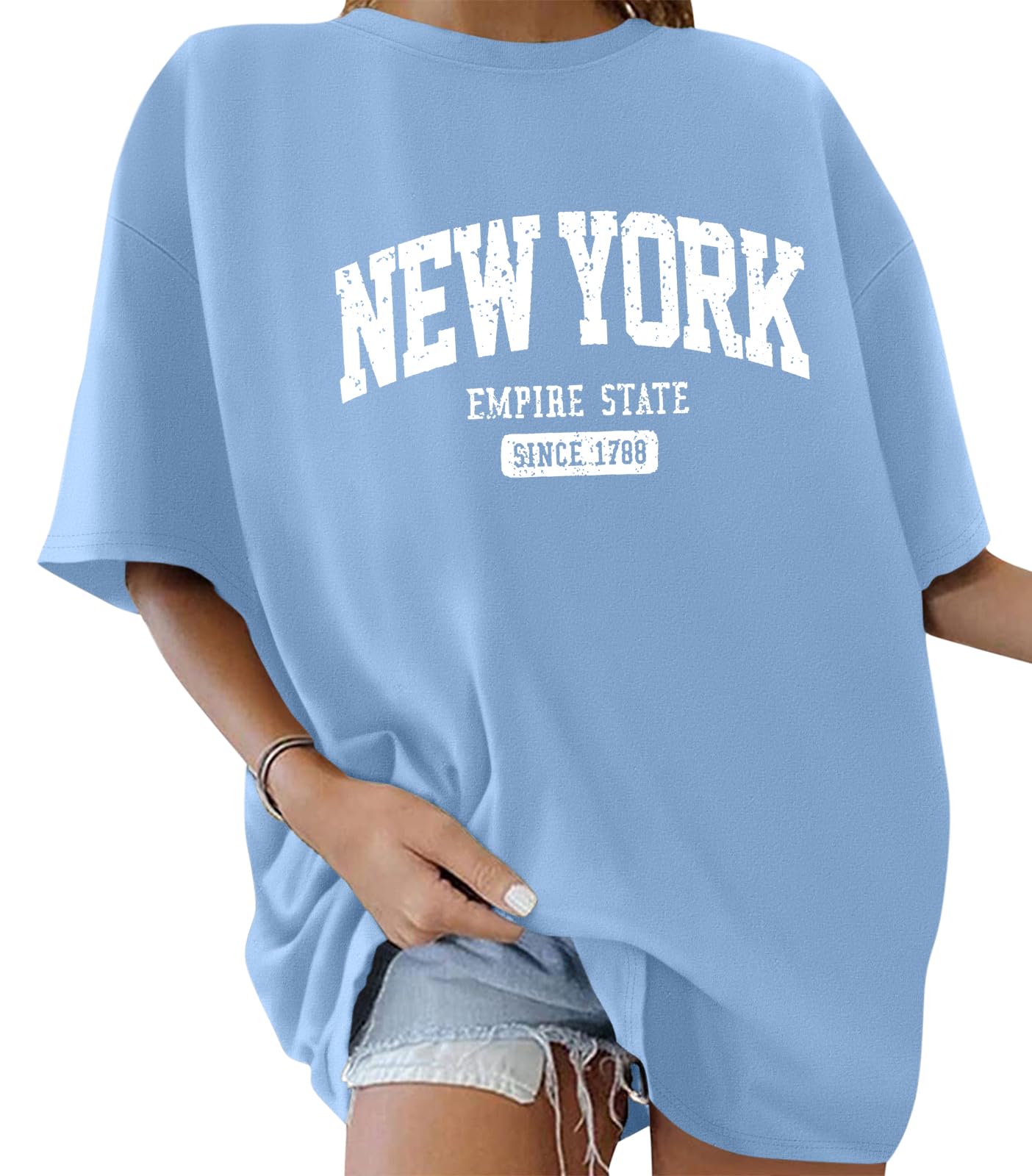 ORANDESIGNE Womens Oversized Cotton T Shirts Graphic Short Sleeve Tops