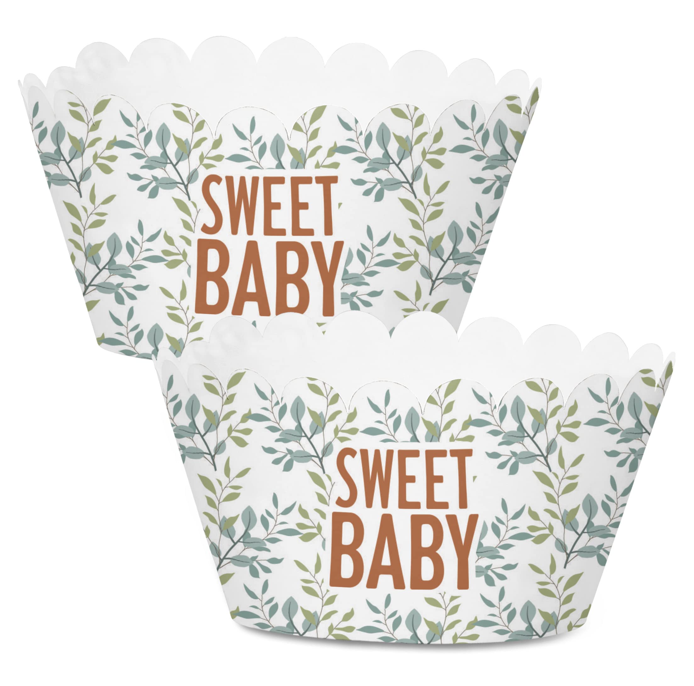 Inkdotpot Bottomless Cupcake Wrappers for Baby Shower, Fox Adjustable Cup Cake Liners Party Supplies, Baby Shower Decorations - Pack of 30