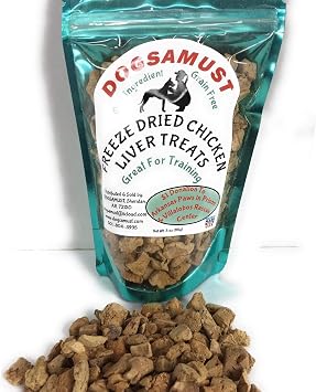 Home Freeze Dried Chicken Liver Treats 3oz. One Ingredient, Grain/Gluten Free, No Preservatives, Training Treats for All Breeds and Ages, Homemade Treats! Make Your Dog Smile!