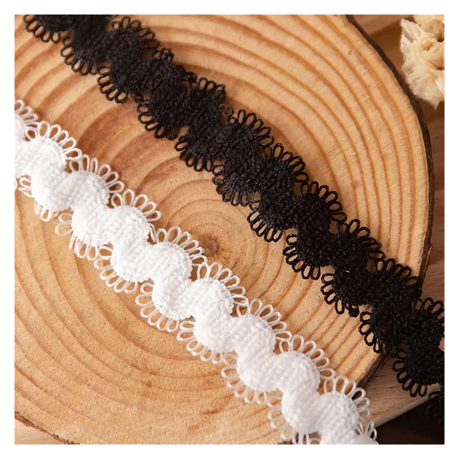 Cinta de encaje, tela de encaje, cinta de encaje elástica, cinta de borde de encaje, cinta decorativa para álbumes de recortes, decoración de boda (blanco)