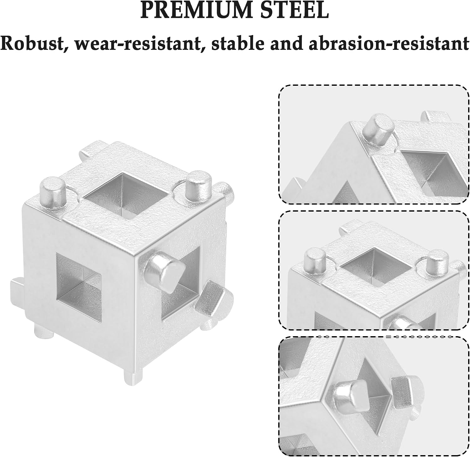 Car Cube Brake Caliper Compression Tool,Durable Steel Brake Caliper Tool Fits 3/8" Square Driver,Universal Car Accessories Car Rear Disc Brake Piston Tool Rotates Piston Back into Caliper