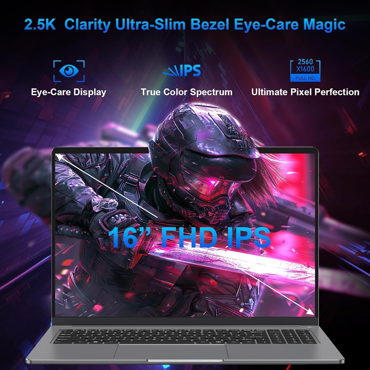 Notebook PC portatile 16GB RAM DDR5 1TB SSD 16 Pollici 2.5K Laptop 165Hz AMD Ryzen 7840HS Processore (UP to 5.1Ghz) Gamer Computer con WiFi6 Bluetooth 5.2 USB 3.1 PD3.0(film della tastiera incluso)