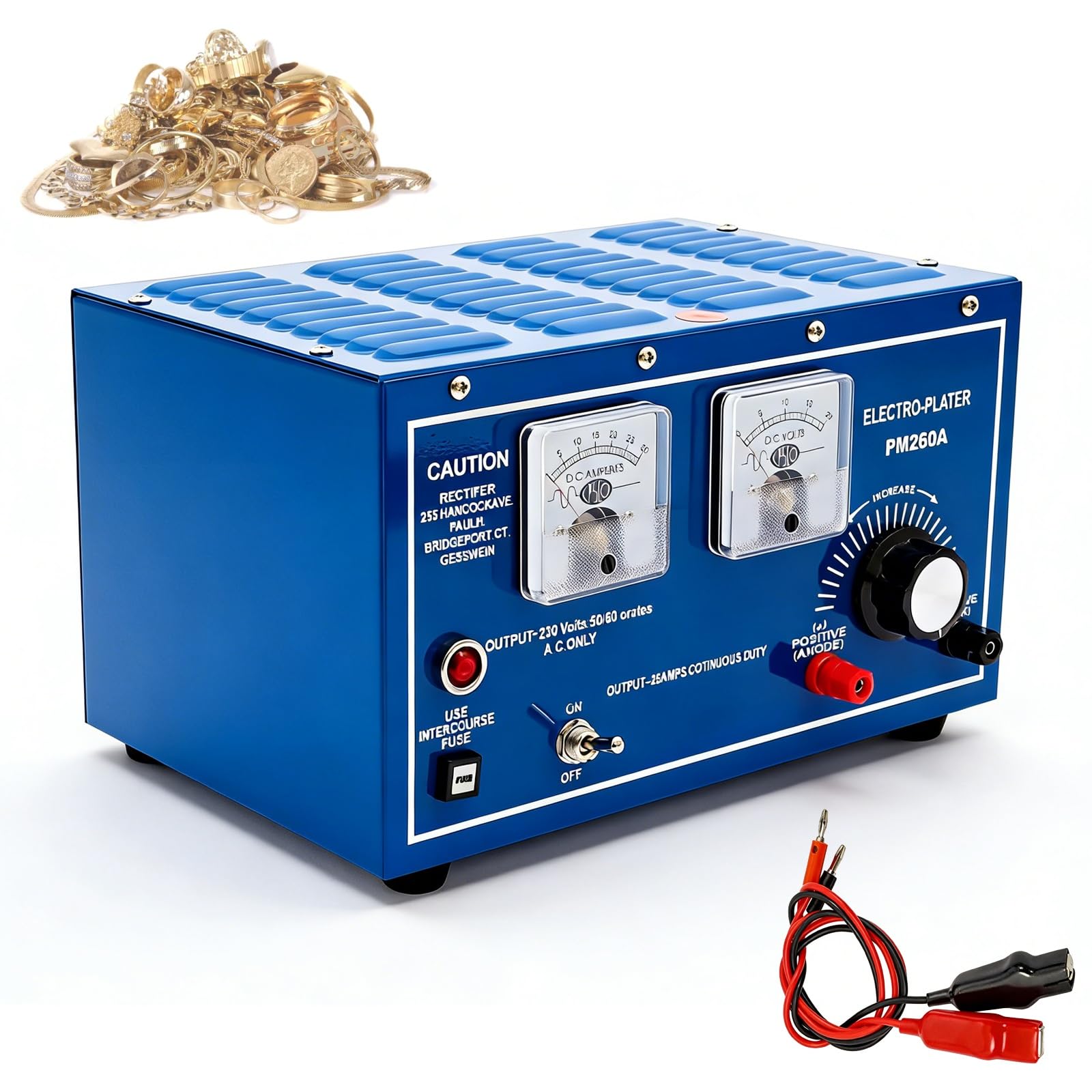 Macchina galvanica con tensione regolabile 0-20V e corrente 0-30A, raddrizzatore per gioielli, emblemi auto, decorazioni in metallo