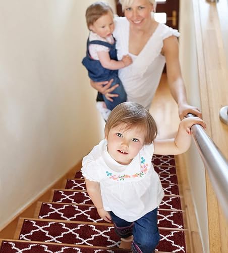 Miniatura 2 de SussexHome - Tiras para escaleras de escalera, 100 % polipropileno, para escaleras interiores, fáciles de instalar, con doble cinta adhesiva,