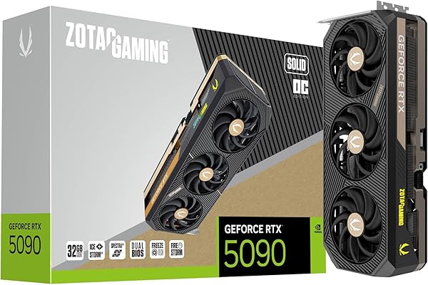 ZOTAC GeForce RTX 5090 Solid OC Graphics Card, NVIDIA, 32GB GDDR7, DLSS 4, 3× DisplayPort 2.1b & HDMI 2.1b, PCIE 5.0 (ZT-B50900J-10P)