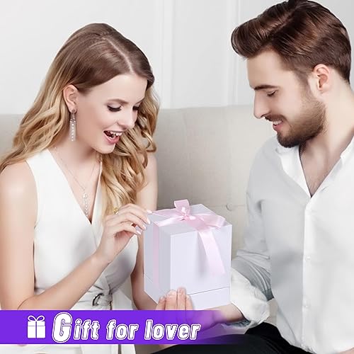 Miniatura 6 de ANLUNOB 4 rosas eternas preservadas en caja, regalo para mamá, esposa, novia, para aniversario, cumpleaños, día de San Valentín, día de la madre