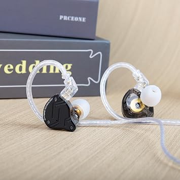 KZ ZS10 Pro X Gaming Earbuds, KZ in Ear Monitor,Upgraded 4BA 1DD in Ear Monitor Wired Headphone Multi Driver IEM Earphone with Silver-Plated Recessed 2Pin Cable for Audiophile (Dark, with Mic)