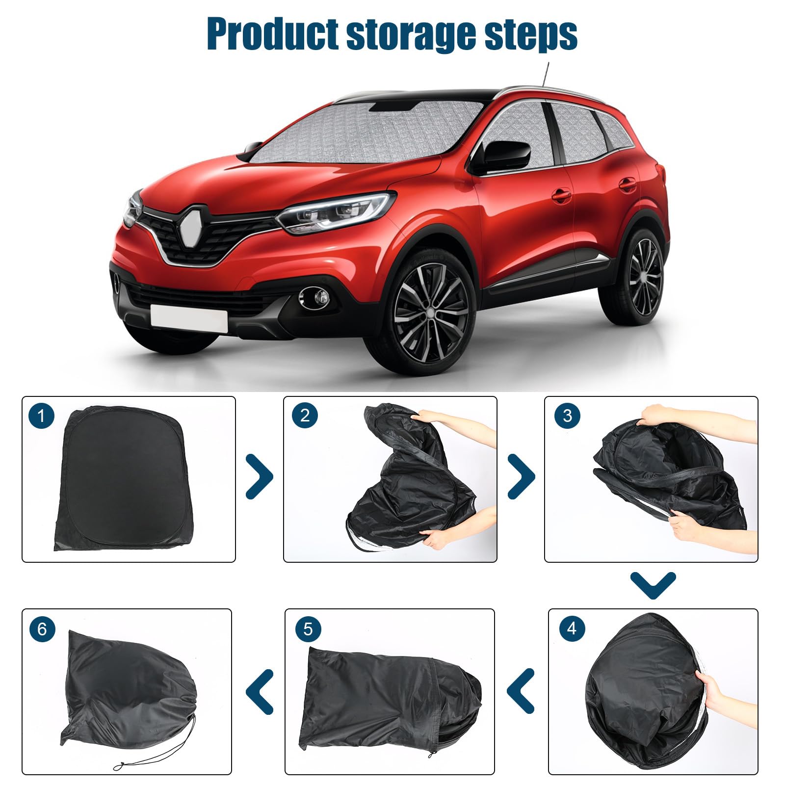 Sonnenschutz Kompatibel mit Renault Kadjar 2015-2022 8 PCS