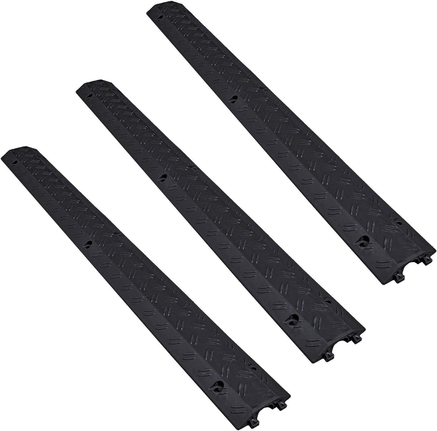 Electriduct Drop Trak Cable & Hose Protector Cord Cover - MINI - Black - 3 Pack