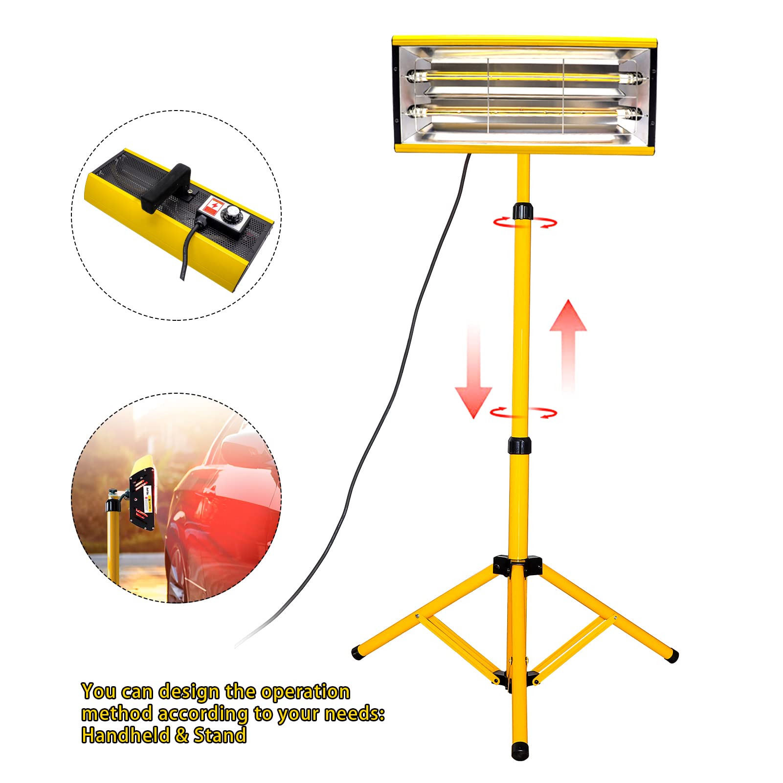 Lampe Infrarouge Chauffante DATOUBOSS 6000W - Séchoir Peinture Voiture Pro, Rapide Et Économe