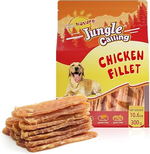 Jungle Calling Dog Treats - Golosinas de entrenamiento de pollo y cecina, aperitivos tostados lentos para perros medianos y grandes, golosinas