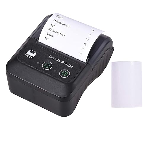 HXBER Receipt Printer, Portable Wireless BT 58mm 2 Inch Thermal Receipt Printer Mini USB Bill POS Mobile Printer Support ESC/POS Print Command Compatible with Android/iOS/Windows for Small Business