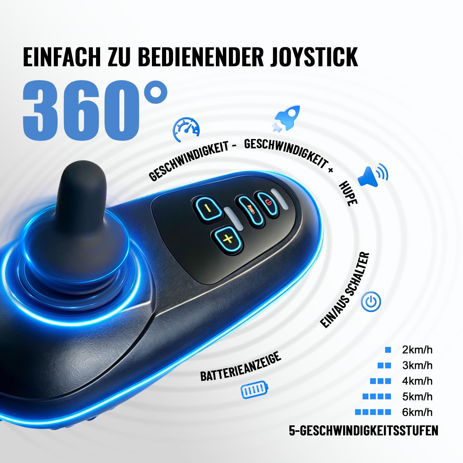 D10 Elektrorollstuhl Faltbar Leicht, Outdoor E-Rollstuhl Für Senioren & Behinderte, 20 km Reichweite, Flugzeugzulassung, 500 W Motor, 12Ah Akku, PU-Räder, Bis 150 kg
