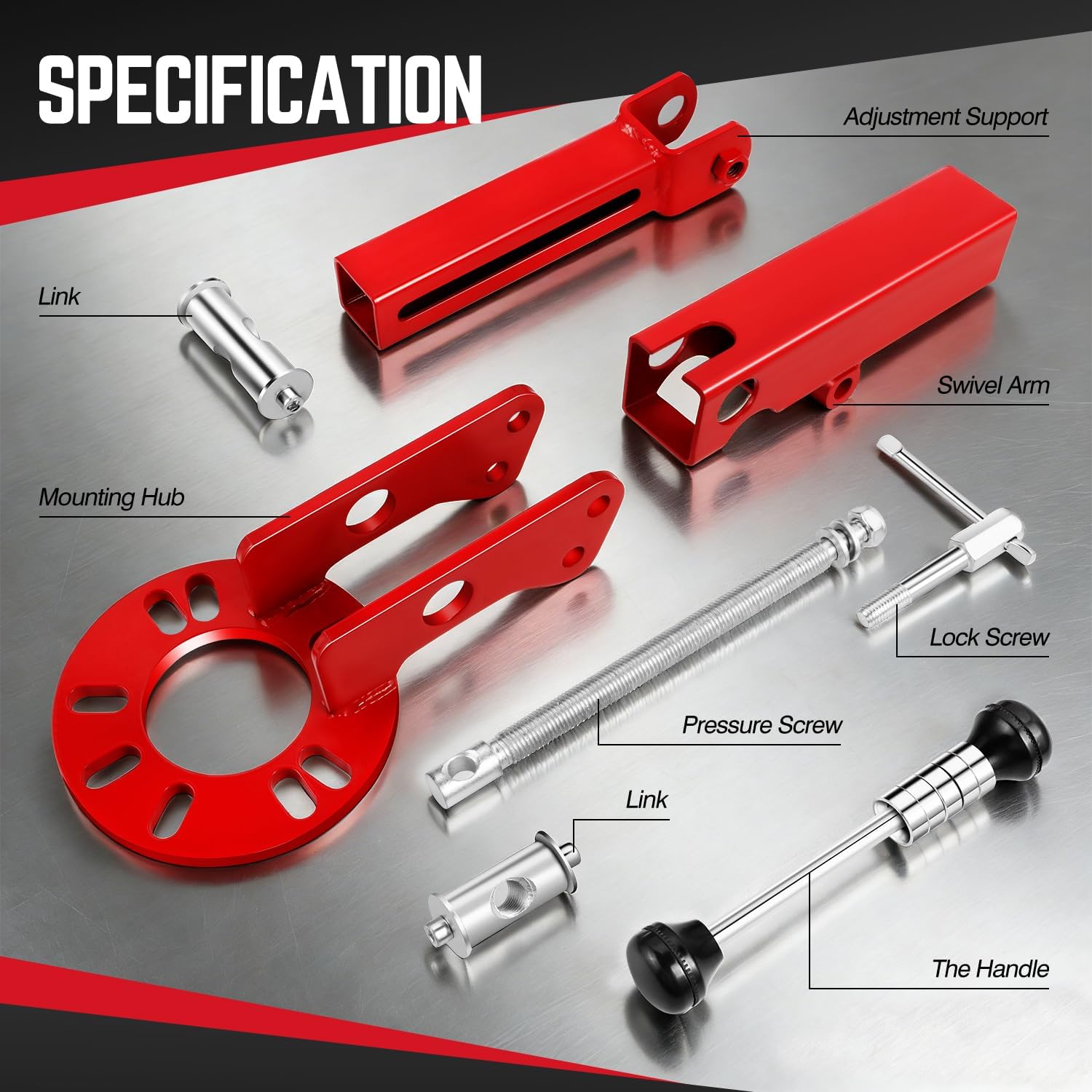 DNA MOTORING TOOLS-00250 Fender Roller Reforming Extending Tool Heavy Duty Wheel Arch Roller Flaring Former for Automobile Maintenance, Red