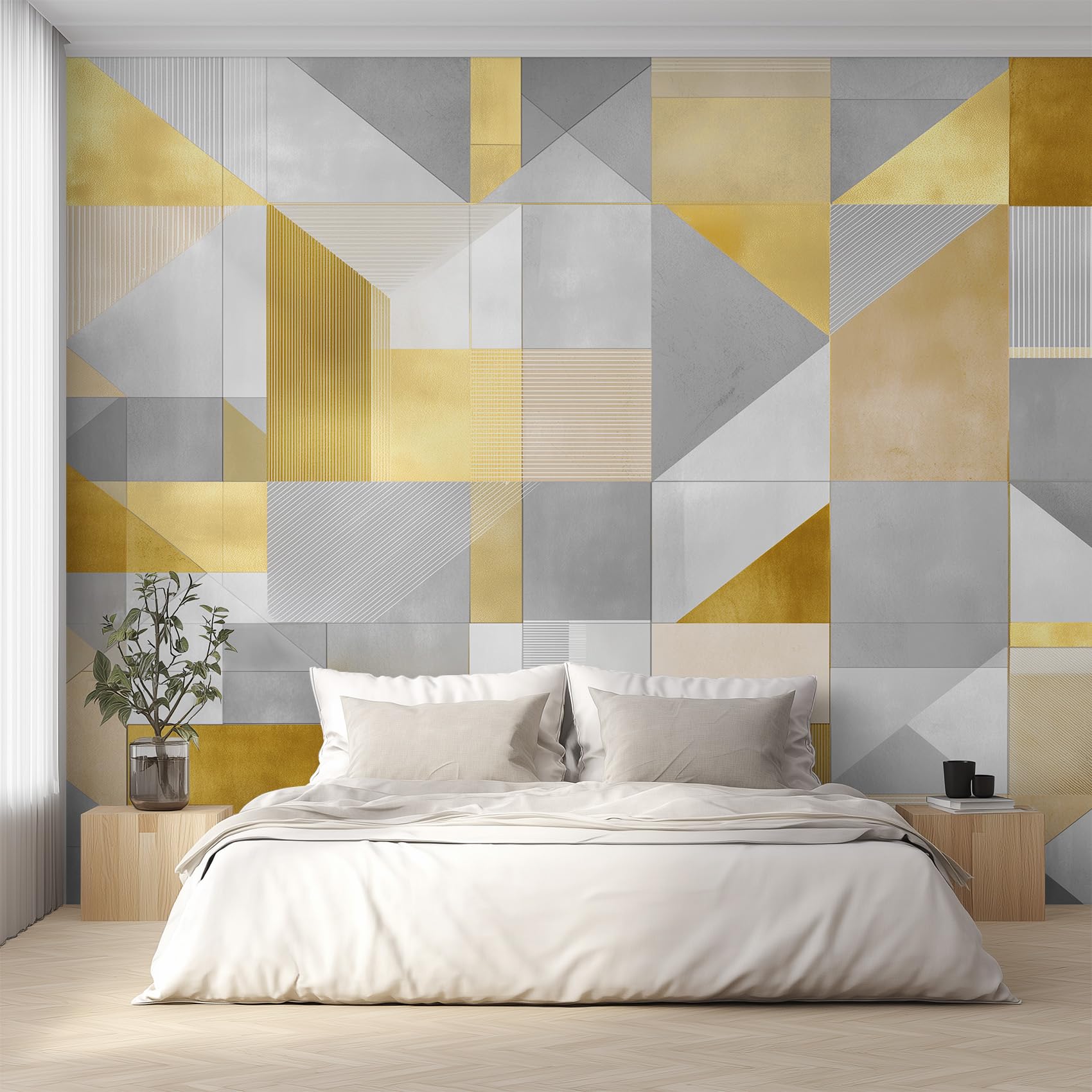 Papier Peint Géométrie Abstrait pour Chambre : Créez un Salon Moderne unique