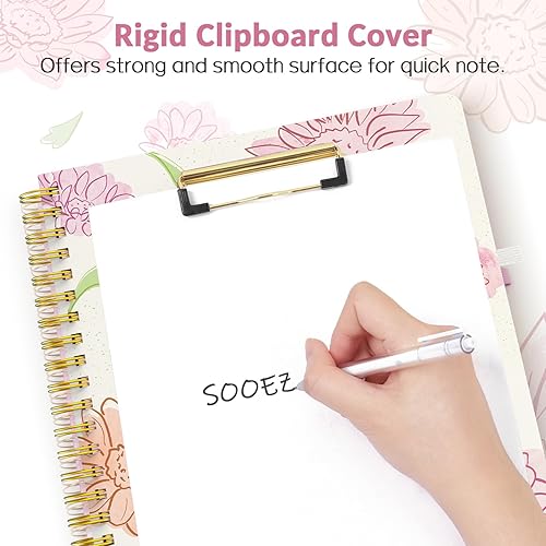 Miniatura 4 de Sooez Folio portapapeles con bloc de notas recargable, carpeta portapapeles con 10 bolsillos de almacenamiento para tamaño carta, cuaderno