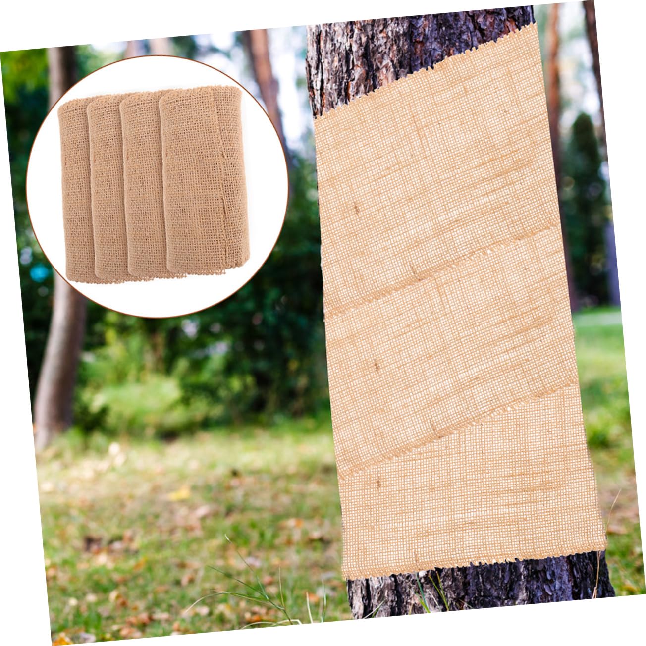 Brauner Baumstammschutz aus Jute Gewebe 0, 3x10m für Gartenbäume