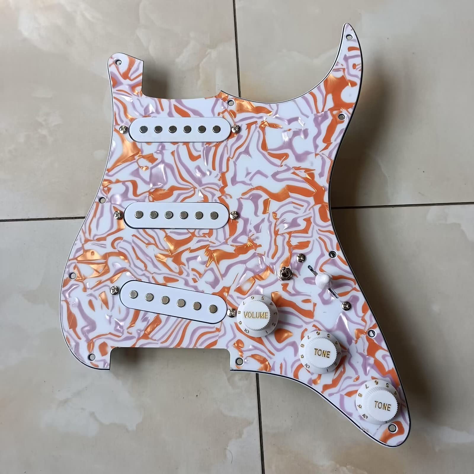 Prewired SSS Maskownica Gitarowa Z Zestawem Przetworników Wielofunkcyjny 7-kierunkowy Przełącznik Push Pull Potencjometr Do For ST Gitary Akcesoria gitarowe