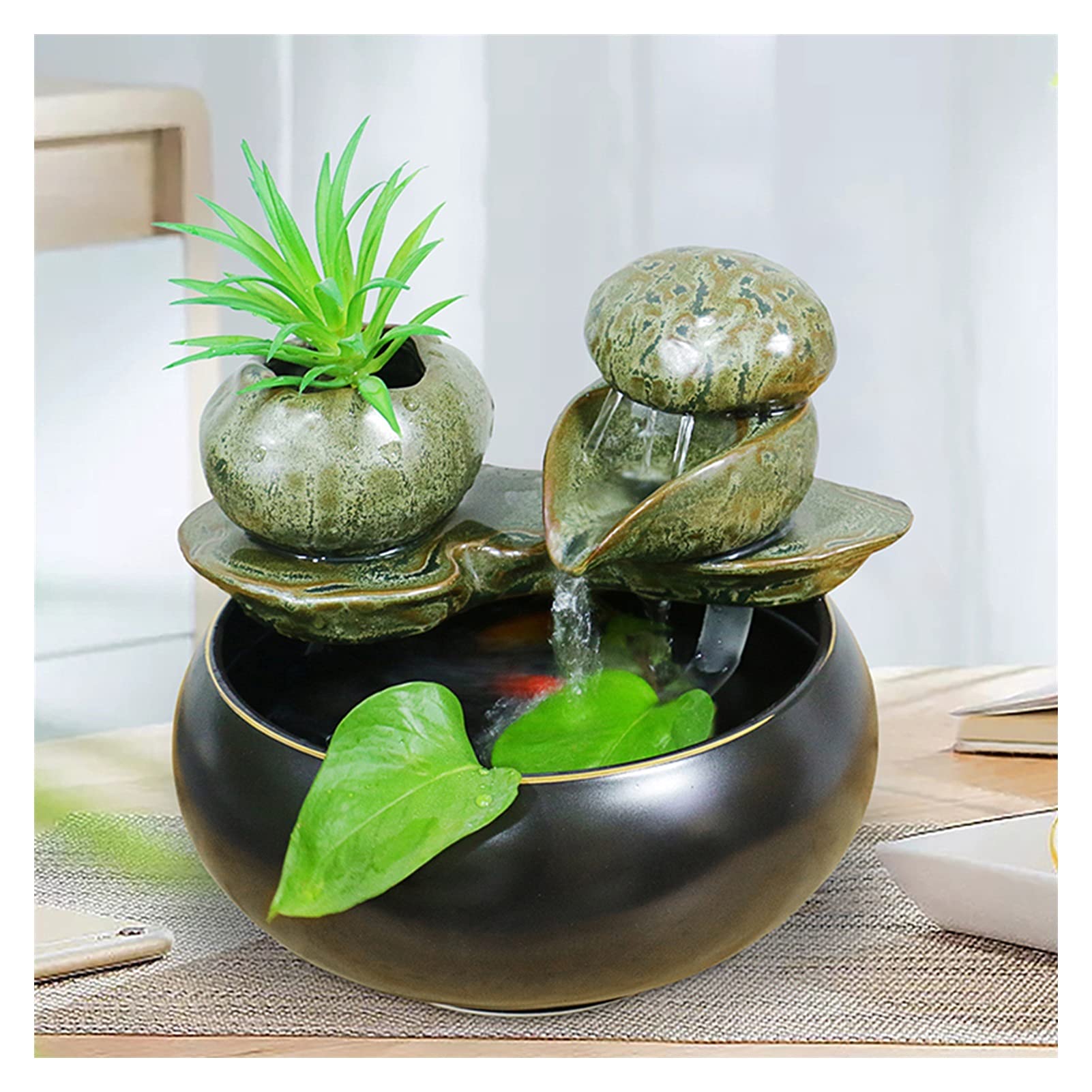 Fuente De Sobremesa Fuente De Sobremesa Fuente De Cascada Escritorio Pequeño Acuario Decoraciones Hogar Sala De Estar Mesa De Té Mueble De TV Decoraciones Fuente De