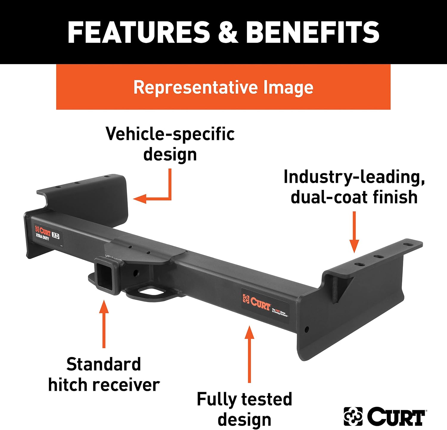 Xtra Duty Class 5 Trailer Hitch, 2" Receiver, Compatible with Select F350, F450, F550, F650