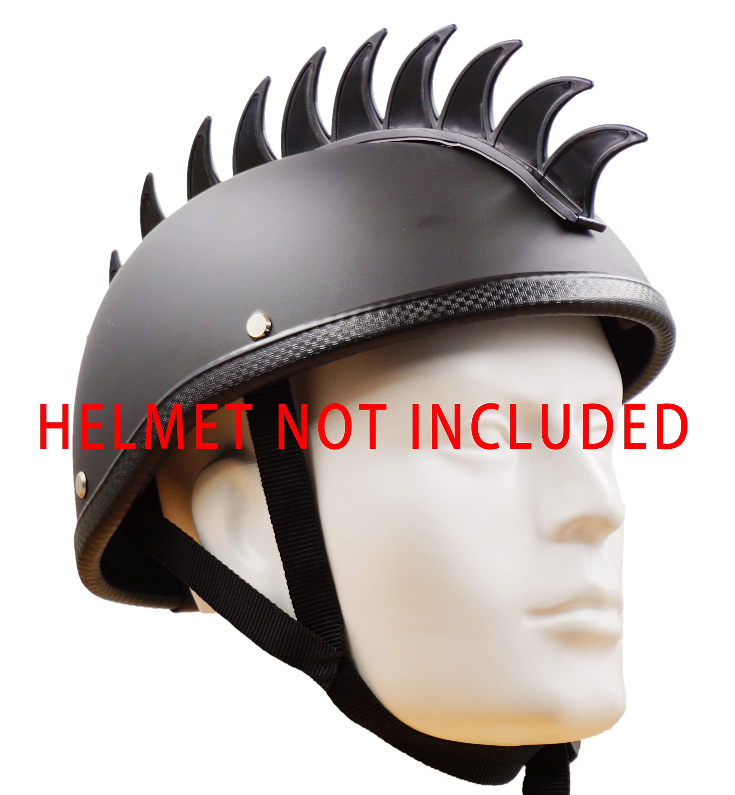 Hot Rides Reflecive Punk Rubber Mohawk Warhawk Wig Accessory Stick On Helmet for Ski Skate Bike Biker Bicycle Scooter Motorcycle Helmet (Saw