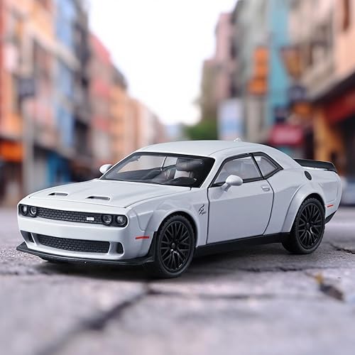 Miniatura 5 de Toy Cars for Kids 132 Challenger Hellcat Die Cast Metal Toy Cars,Pull Back Hellcat CarWith Light and Music Hellcat Toy Car Collectible Model