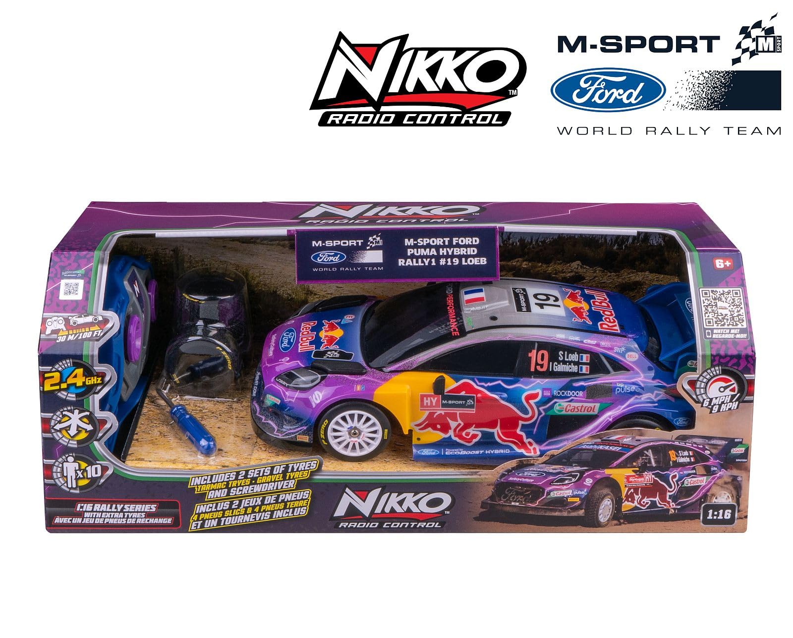 Nikko M-Sport 10400 Remote Control Car Ford Puma 28 cm, Red