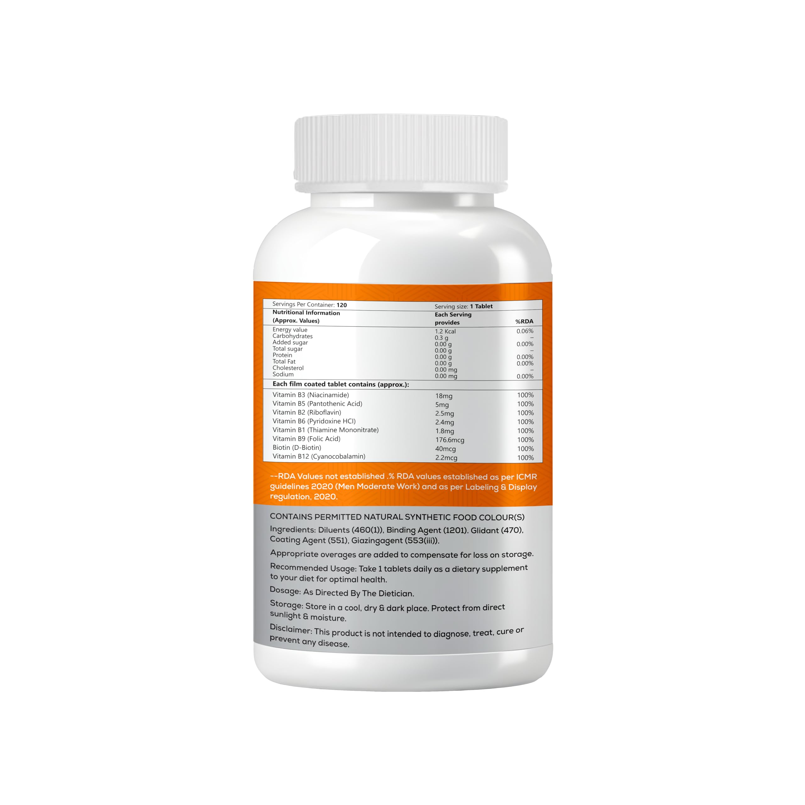 Vitamin B Complex Tablets - 100% RDA High Potency Formula | All 8 B-Vitamins (B1, B2, B3, B5, B6) B7 (Biotin) For Hair & Skin, B9 (Folic Acid) & B12 | 120 Tablets (4 Months Supply) | For Daily Energy, Metabolism, Brain & Immune Support for Men & Women — Amazon image 8