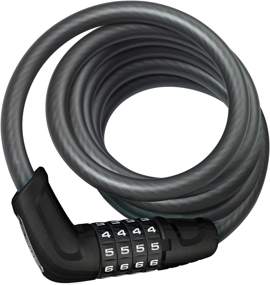 ABUS Cerradura de cable de bobina combinada serie 6, negro, 72.8 in0.472 in