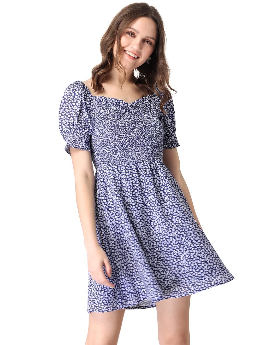 FabAlley Women's Crepe Skater Mini Dress