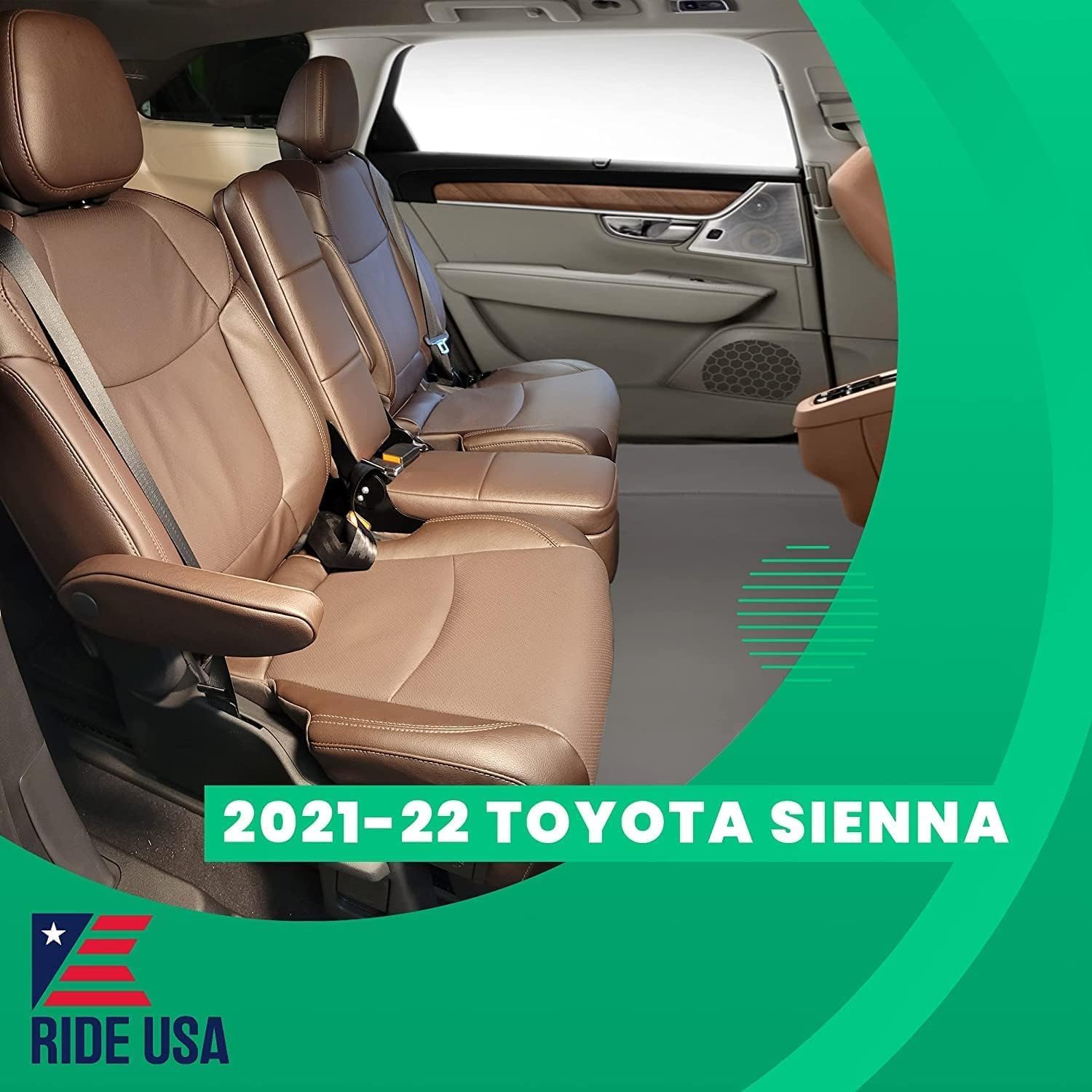 Ride USA 8 inch 2nd row jump seat (Black) -Compatible with Toyota Sienna (2021-2023)