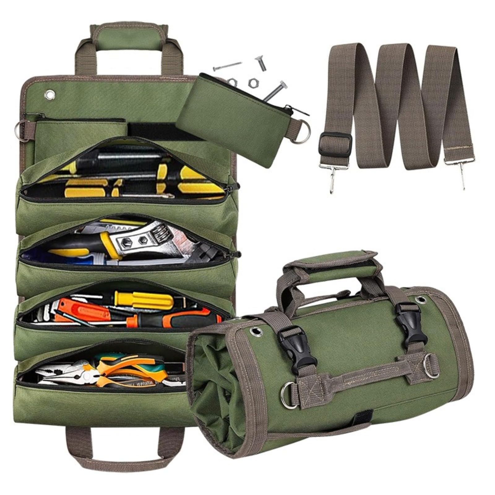 Hardware tool storage roll type electrician bag, car suspension storage bag