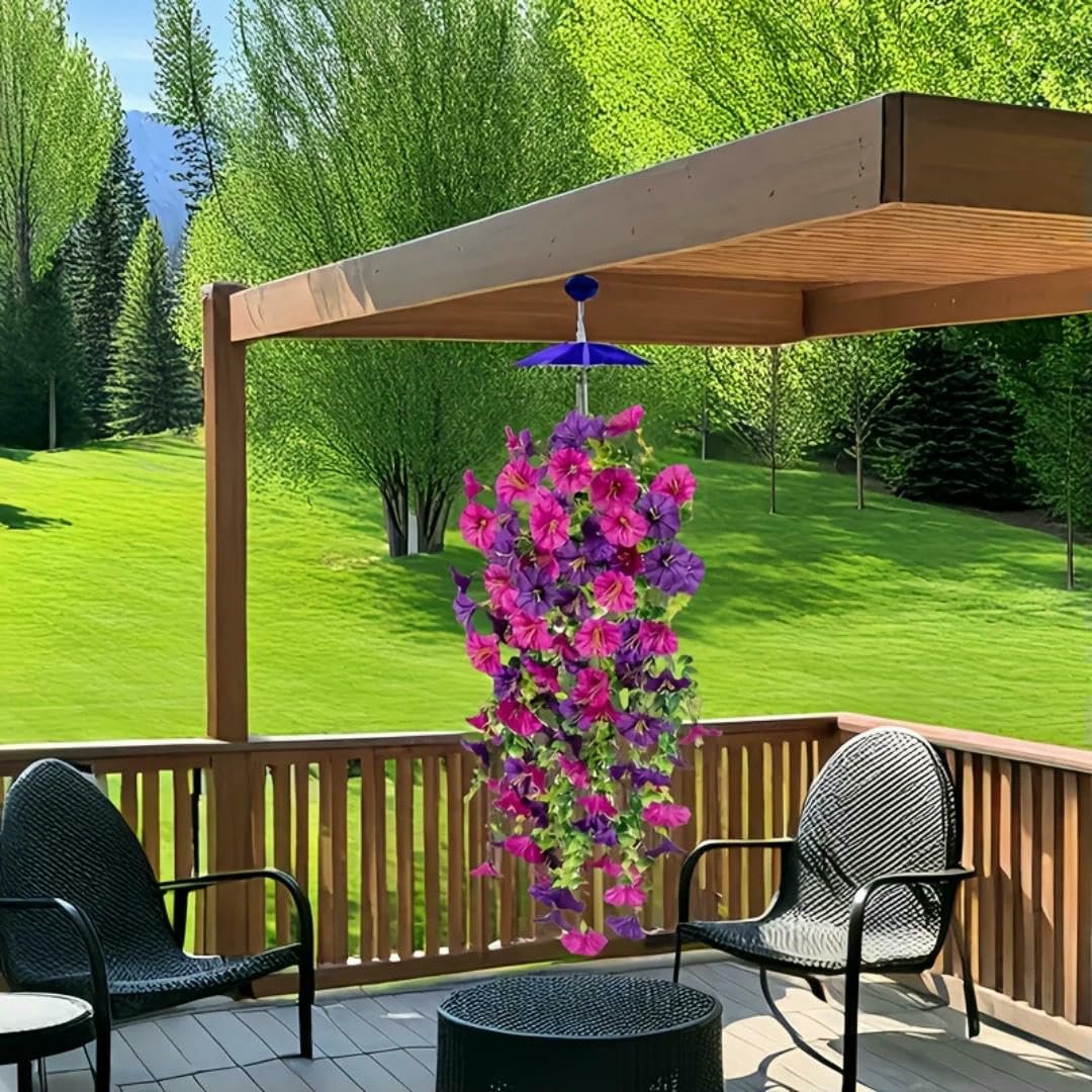 1–10 Stück UV-beständige künstliche Prunkwinden und Eukalyptus, hängende Wand- und Türdekoration für Zuhause, Garten, Hochzeit, vielseitig einsetzbar im Außenbereich, li